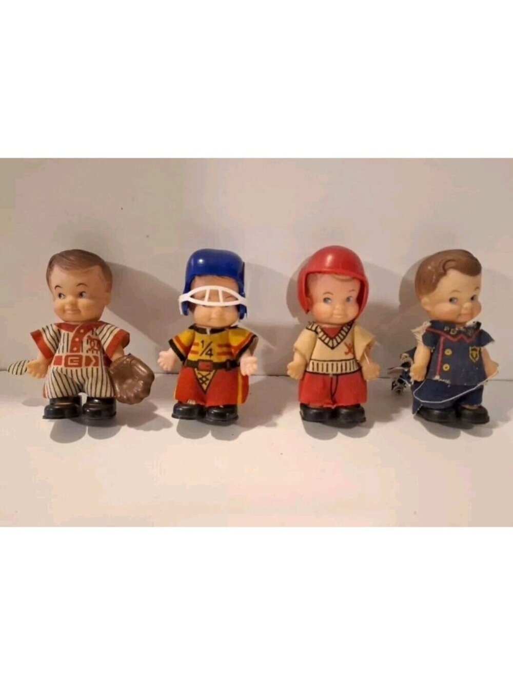 Uneeda PeeWees Pocket Boy Dolls Sports 4 Vintage 1966 Hee Wee 3.5"